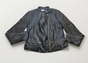 We The Free People Faux Vegan Leather Moto Motorcycle Jacket Biker Sz S